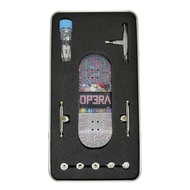 LEEFAI 34mm Pro Fingerboard Complete Set Up 34x96mm-Maples Wood Deck UV Printing Graphic 4.0 Finger Skateboard Trucks & 5 Urethane Wheels-Op3ra V3-Floral