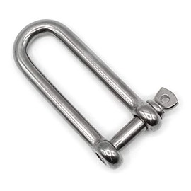 HEAVYTOOL Shackle Straight Long Shape 10 mm Stainless Steel V4A AISI 316 (Pack of 2) Long Shackle Long Shackle Long Shackle Connection Shackle Long Design Shackle Round Shackle Long Shaft Shackle