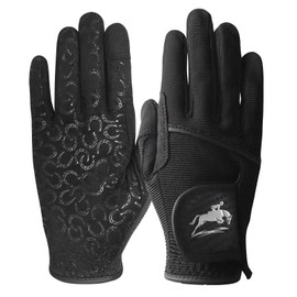 LOVMEAD Riding Gloves Women Girls Non-Slip Breathable Summer for Equestrian Sports Cycling Gardening Ladies Gloves for Riding Touchscreen Soft Black Purple Brown (Black, Medium)