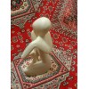 Unbranded Small Yoga Alabaster Figurine Meditation Pose 6.5" Tall Beige