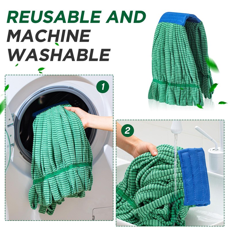 Hushee 12 Pack Large Microfiber Tube Mop Heads 18 oz