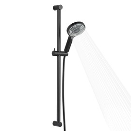 OFFO 6-Spray High Pressure Handheld Shower Head Combo with Adjustable 33-inch Slide Bar and 60-inch Stainless Steel Hose, Matte Black