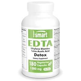 Supersmart - EDTA 1000 Mg Per Day - Powerful Antioxidant - May Reduce Fatigue, Increase Energy & Improve Mental Clarity | Non-GMO & No Fillers - Gluten Free - 180 Vegetarian Capsules