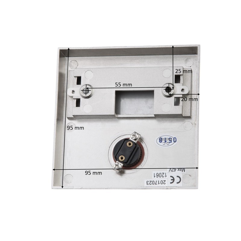 Huber Bell Plate Single Surface-Mounted Rectangular Real Metal with Stainless