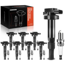 A-Premium Set of 8 Ignition Coil Pack and Iridium Spark Plugs Compatible with Land Rover Range Rover 2006-2009 LR3 Jaguar XF XJ8 XJR XK XK8 XKR