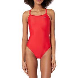 TYR Women's TYReco Solid Diamondback Swimsuit, Red, 30