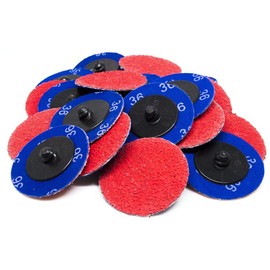 Benchmark Abrasives 2 Inch Sanding Discs Quick Change Ceramic - Drill & Die Grinder Sanding Disc for Deburring, Polishing, Rust Remover for Metal, Paint Stripper (25 Pack) - 60 Grit