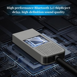 Gbformat Aux Bluetooth 5.2 Adapter Car USB Bluetooth Adapter Car Music with Microphone USB to 3.5 mm Bluetooth Adapter Car Aux for Bluetooth Car Accessories Stereo System