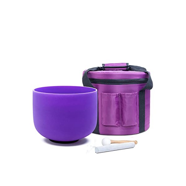 KVKA Cryatal Singing Bowl B Note Crown Chakra Purple Color