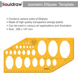Liquidraw Circle Template Stencil Ellipse Oval Triangle Square Hexagon Geometry Shapes Templates For Drawing Rulers Technical Drafting Stencils Engineering Architecture (27 Ellipses)