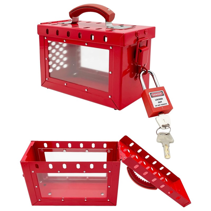 SAFBY Lockout Tagout Box Kit Portable Safety Group Padlock Box
