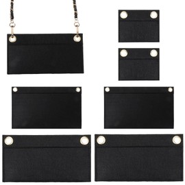 6 Pack Felt Purse Organizer Insert with Eyelet, Purses Crossbody Conversion Liner Wool Tote Bags Organizers Bag Classic Inner Pocket Storage for Envelope Bag Women Clutch Bags Handbag No Chain