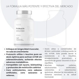 CELLX PROLEUCIN DL185 Dileucina  Aminocidos para Aumento de Fuerza, Resistencia y Recuperacin  120 Cpsulas  Sin Azcares ni Rellenos  Frmula Natural y 