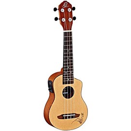 Ortega Guitars RU5CE-SO RU Series Soprano Ukulele with Spruce Top, Sapele Body, and Pickup