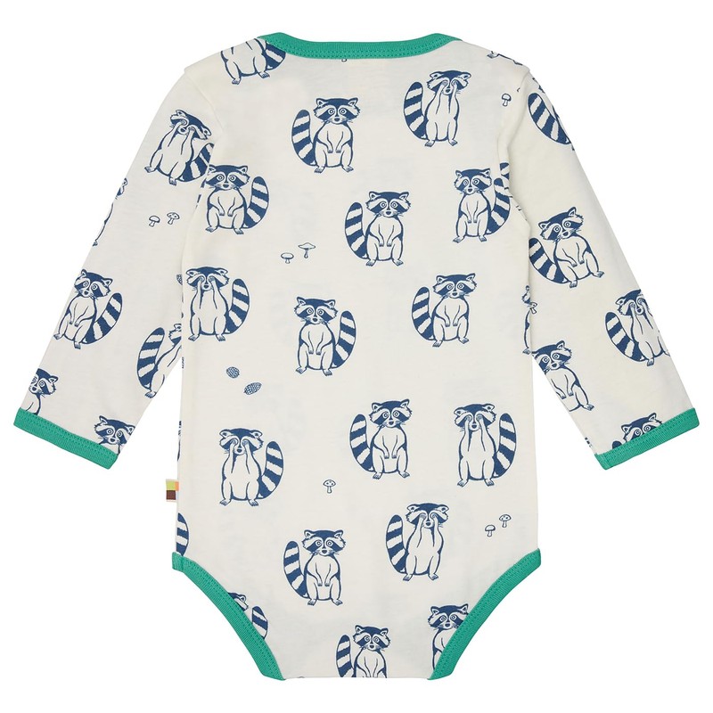 Long-Sleeved Organic Cotton Bodysuit with Print, GOTS Certified, Ultramarine