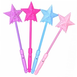 Kisangel 5pcs Star Shaped Glow Sticks Luminous Hollow out Design for Parties Concerts Fun Light Sticks for Festivals Night Events Decorations Random Color
