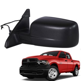 Marretoo for Dodge Ram Side Mirror replacement Left Driver for 2014-2018,Ram 1500, 2019-20221500 Classic, 2013-2018 RAM 2500 Accessories With Power Glass Heated Sensors Black6 8462819AA(6Pins)