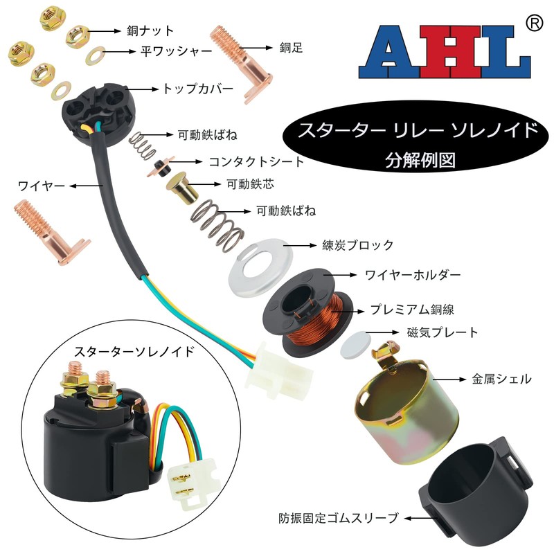 AHL Motorcycle Starter Relay Solenoid Yamaha TRAILWAY TW200 TW 200