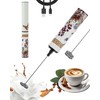 INFOOD Milk Frother Rechargeable with Cover - Coffee Frother Wand,