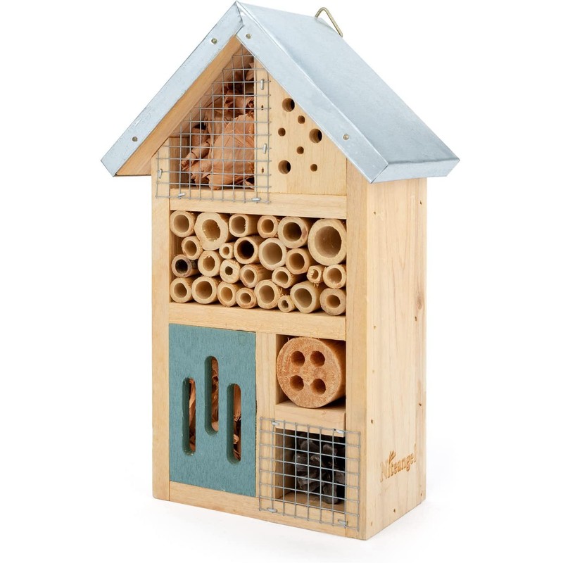 Niteangel Natural Wooden Insect Hotel, Garden Insect House for Ladybugs,