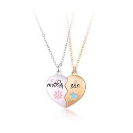 Matching Mother & Son Necklaces for 2 Sun and Star Necklace for Son Mom Mommy Mothers Day Gifts from Son Birthday Gift from Bonus Step Mom Mama Mother in Law Gift Mom Son Matching Love Necklaces