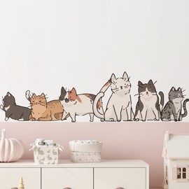 Fujitoya Cat Silhouette Wall Sticker Removable Living Room DIY Entrance