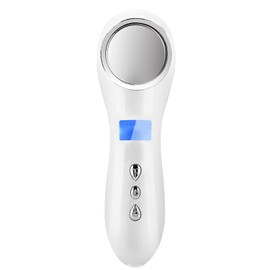 Hot Cold Rejuvenation Instrument Portable USB Facial Beauty Device and Massager for Home Beauty Salon (White)