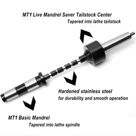 PM-002/MT1 Pen Mandrel Kit with 5pc Bush, 7mm Drill Bit and Mandrel Saver, MT1 for woodturning.