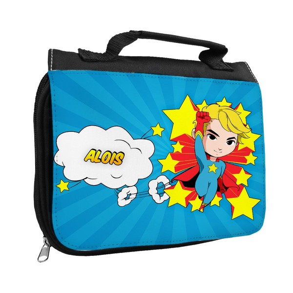 Toiletry Bag with name Alois and Super Hero Baby Boy