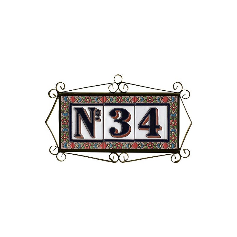 Red Blue Green Flower Ceramic Numbers & Letters House Numbers
