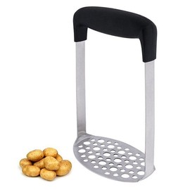RIJIS Heavy Duty Strong Stainless Steel Potato Masher Black Handle Gadgets Kitchen Accessories Cooking