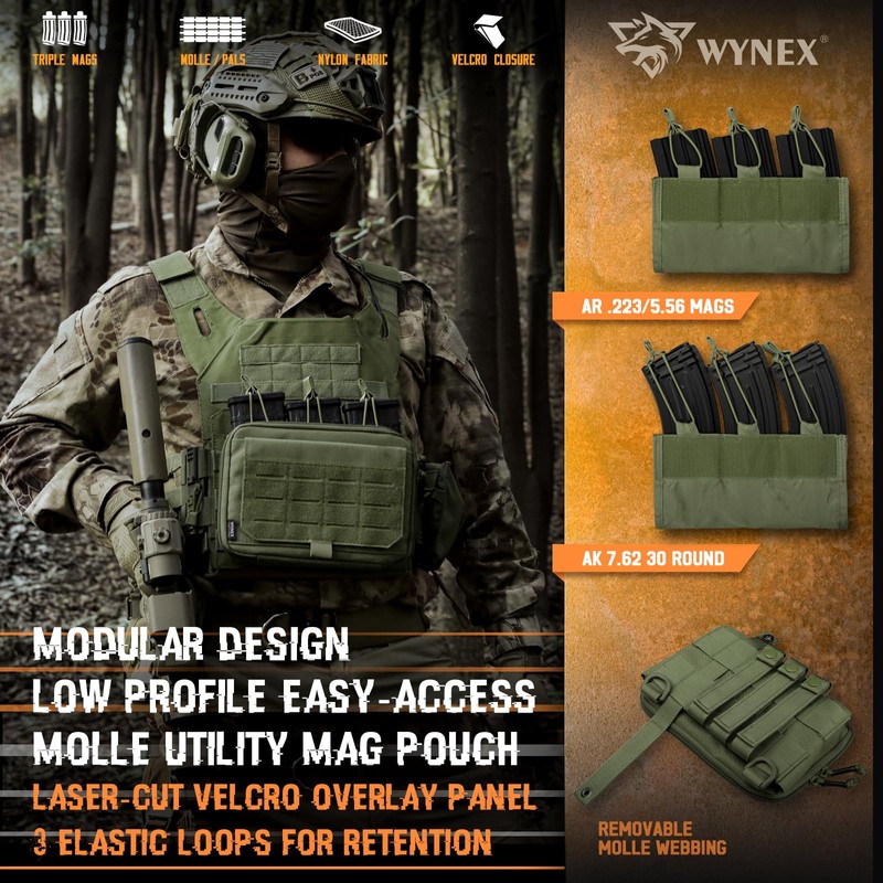 WYNEX Tactical Molle Admin Pouch of Kangaroo Style, Modular EDC