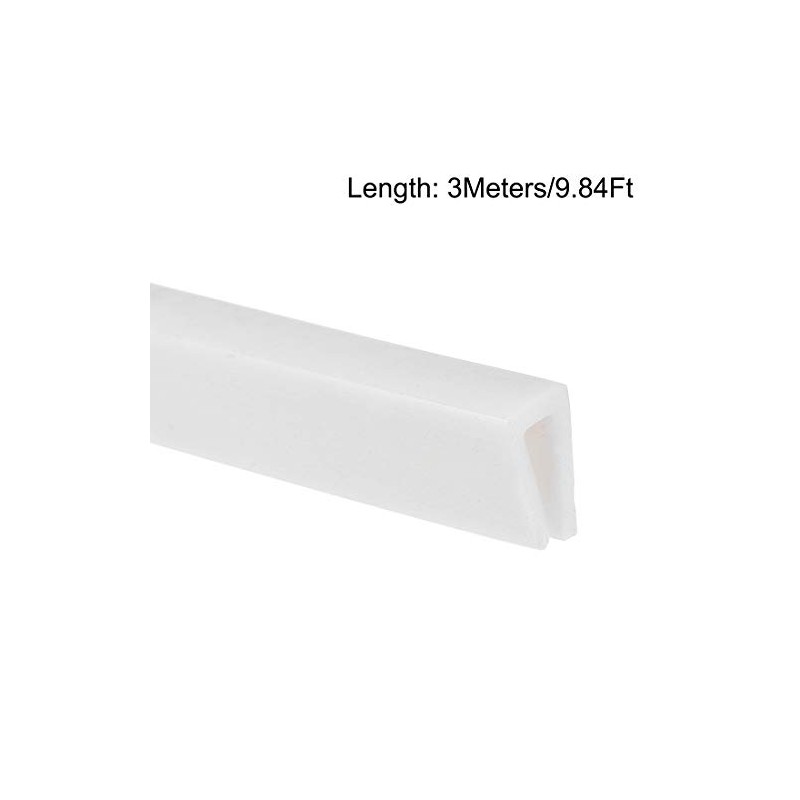 uxcell Edge Trim U Seal Extrusion, Silicone White U Channel