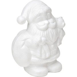 Polystyrene Santa 18 cm White Decoration Father Christmas Figurines, Form