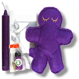 Transformation & Sobriety Purple Poppet/Voodoo Doll Kit for Prayer and Spellcasting