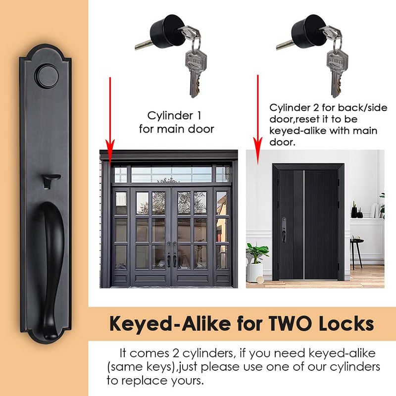NEWBANG HARDWARE Front Double Out Door Handleset for Exterior Front