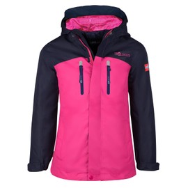 Trollkids Girls Nusfjord Rain Jacket, Navy/Magenta