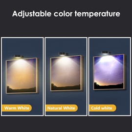 6-Pack Picture Light Battery Operated, Led Lights with Remote, Dimmable and Timer Painting Light, Art Display Light for Picture Frame Artworking Portrait, Home Wall Decor Puck Lights, Black