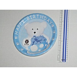Beistle Blue Boyds Bears 9 inch Paper Plates #58002b, Boyds Bears Birthday Plates