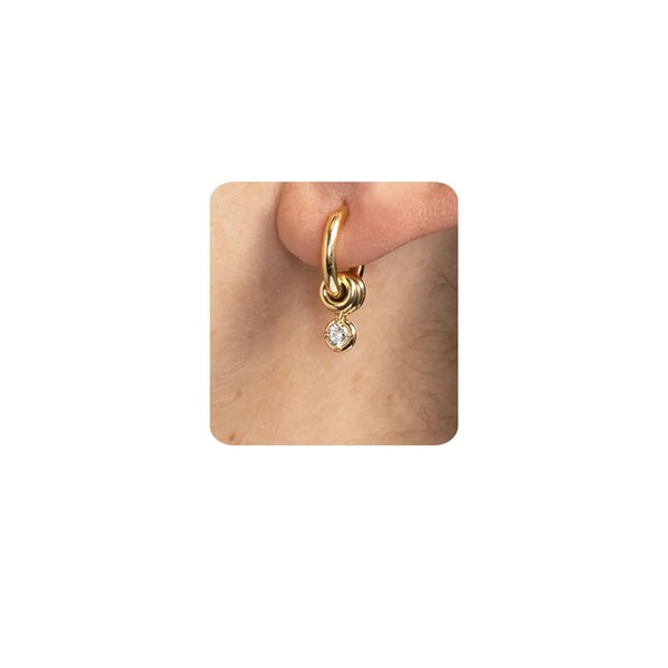 MUMREUES Gold Earrings for Women Trendy 14k Gold Plated Huggie