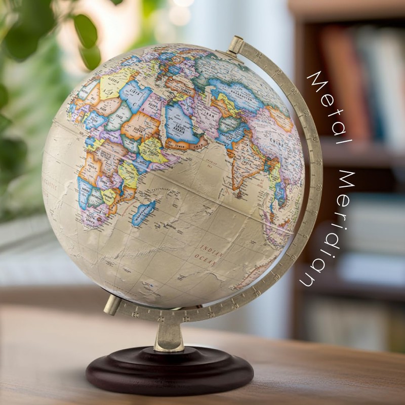 Waypoint Geographic Ambassador Plus Globe, 12" Antique Ocean-Style World Globe,
