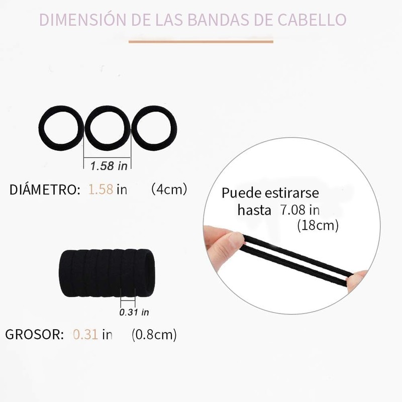 Triko Paquete de 100 Ligas para el cabello, Coleteros para