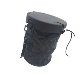 Sosoport Foldable Car Trash Can Sturdy Waste Container for Car Accessories Easy to Clean Space-Saving Design Reusable Garbage Storage Bag Black Color