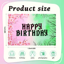 SAVITA Witch Birthday Party Backdrop Banner, 4.92x3.28ft Vinyl Movie Theme Backdrop Waterproof Pink and Green Witch Party Decorations for Photo Props Decor