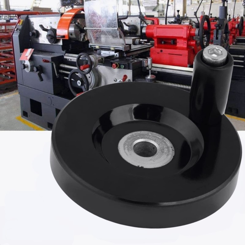 Fafeicy Hand Wheel with Rotating Handle, Milling Machine with Black