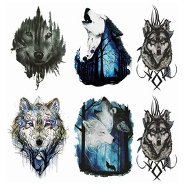 SG004 Tiger Wolf Tattoo Stickers Set, set292,