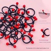 Hair Ties with Beads, 100 Pack, Colorful and Black Elastic
