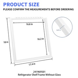 241969501 Refrigerator Shelf Frame Without Glass Compatible AP4433007, AH2363832, 1512992, FFSS2615TE0, LFSS2612TE0 Shelf Frame by Fetechmate