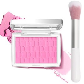 Rubor en polvo para mejillas con brocha, paleta de rubor rosa mate, rubor coreano en polvo, paleta de rubor de maquillaje ligero y sedoso con fórmula 