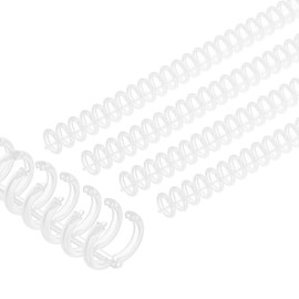 PATIKIL 12mm(1/2") Plastic Spiral Binding Coils, 50 Pcs Binding Spirals 85 Sheet Capacity 3:1 Pitch Binding Spirals for Binding Paper Sheets, Transparent White